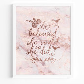 バラ金ゴールドの引用文信じ彼女は彼女が行うことができた ポスター