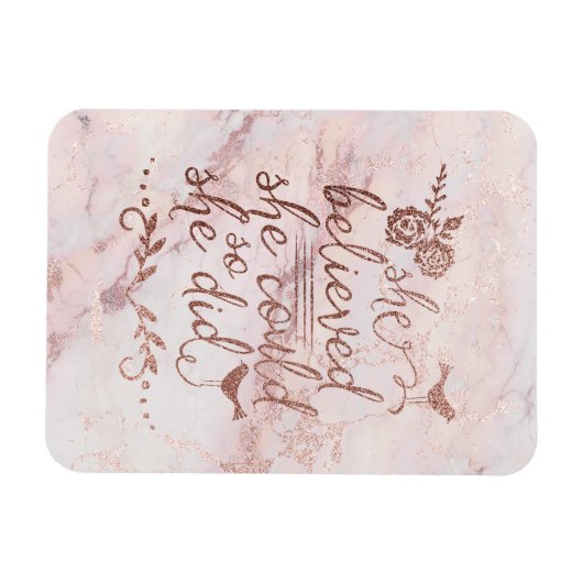 バラ金ゴールドの引用文信じ彼女は彼女が行うことができた マグネット (横)