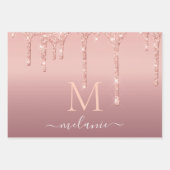 バラ金ゴールドの折り返し紙シートカスタム文字の名前 ラッピングペーパーシート (正面2)