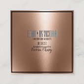 バラ金ゴールドの最小エレガント企業モダンと スクエア名刺 (裏面)