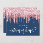 バラ金ゴールドの滴が私の名誉の母になる インビテーションポストカード (正面/裏面)