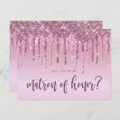 バラ金ゴールドの滴が私の名誉の母になる インビテーションポストカード (正面/裏面)