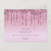 バラ金ゴールドの滴が私の名誉の母になる インビテーションポストカード (裏面)