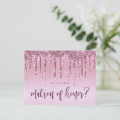 バラ金ゴールドの滴が私の名誉の母になる インビテーションポストカード (スタンド正面)