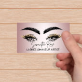 バラ金ゴールドの点滅とブローズアーティストのQRコードモダン 名刺