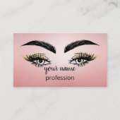 バラ金ゴールドの点滅とブローズアーティストのQRコードモダン 名刺 (正面)