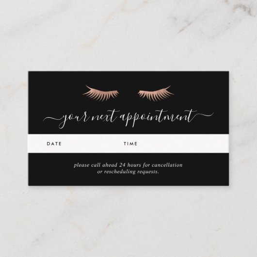 バラ金ゴールドの点滅アポイントメントカード 予約カード (正面)