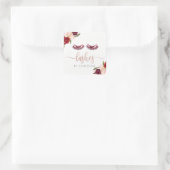 バラ金ゴールドの点滅 | burgundy flowers スクエアシール (バッグ)