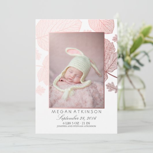 バラ金ゴールドの生まれたばかりの秋写真の誕生発表 案内状 (スタンド正面)