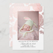 バラ金ゴールドの生まれたばかりの秋写真の誕生発表 案内状 (正面/裏面)