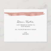 バラ金ゴールドの筆跡が名誉の母 インビテーションポストカード (裏面)