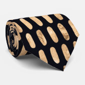 バラ金ゴールドの純粋な黒のパターンのモダン楕円 ネクタイ (ロール)