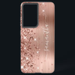 バラ金ゴールドの輝くフォイルのガーリー署名 SAMSUNG GALAXY S21 ULTRAケース<br><div class="desc">ガーリーグリッターはフェイク赤面とバラの金ゴールドのブラシ付き金属ホイルの上離れに、エッジに輝く輝きフェイクのバラの金ゴールド。白い書モダン道のフォントにガーリーはエレガント、縦型の装飾的な尾が付いている。カスタマイズフォントのスタイルまたはスパークルのグラフィックを移動して、独自の電話ギアを作成する。余分なきらめき、グリッター、フォイルのデジタルグラフィック要素は、写真のようなプリント。</div>