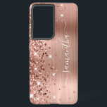 バラ金ゴールドの輝くフォイルのガーリー署名 SAMSUNG GALAXY S21 ULTRAケース<br><div class="desc">ガーリーグリッターはフェイク赤面とバラの金ゴールドのブラシ付き金属ホイルの上離れに、エッジに輝く輝きフェイクのバラの金ゴールド。白い書モダン道のフォントにガーリーはエレガント、縦型の装飾的な尾が付いている。カスタマイズフォントのスタイルまたはスパークルのグラフィックを移動して、独自の電話ギアを作成する。余分なきらめき、グリッター、フォイルのデジタルグラフィック要素は、写真のようなプリント。</div>