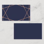 バラ金ゴールドの青い幾何結婚の護衛カード プレイスカード (正面/裏面)