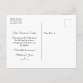 バラ金ゴールドのPalm Tree Marble結婚の日救付け写真 案内ポストカード (裏面)