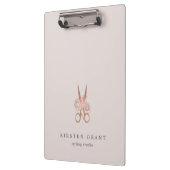 バラ金ゴールドはさみサロンロゴ クリップボード (左)