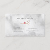 バラ金ゴールドはさみフローラ美容師サロン 名刺 (裏面)