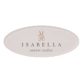 バラ金ゴールドはさみロゴ |サロン社員 名札 (正面)