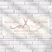 バラ金ゴールドはさみ大理石サロン開封事業 横断幕