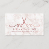 バラ金ゴールドはさみ大理石サロンCovid Safety 名刺 (正面)