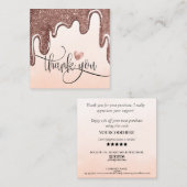 バラ金ゴールドは注文感謝していのハートを乾燥させる スクエア名刺 (正面/裏面)