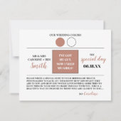 バラ金ゴールドは私の花嫁のカードになる 招待状 (裏面)