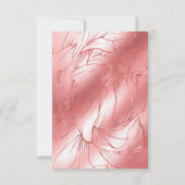 バラ金ゴールドほこりっぽいバラピンクrsvp応答カード 出欠カード (裏面)