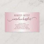 バラ金ゴールドほこりっぽい赤面ピンクグリッタースパークルズドリップ 名刺 (裏面)