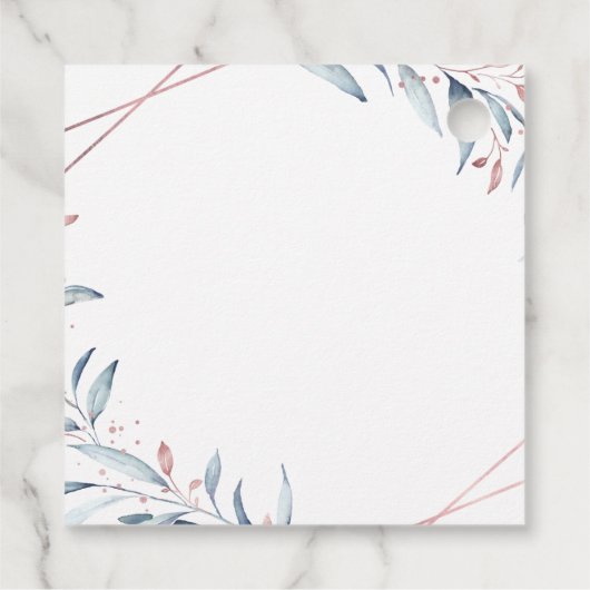 バラ金ゴールドほこりっぽい青い緑の幾何学感謝 フェイバータグ (裏面)