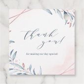 バラ金ゴールドほこりっぽい青い緑の幾何学模様結婚 フェイバータグ (裏面)