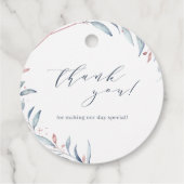 バラ金ゴールドほこりっぽい青い緑の幾何学模様結婚 フェイバータグ (裏面)