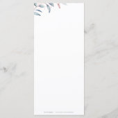 バラ金ゴールドほこりっぽい青い緑の幾何学模様結婚 メニュー (裏面)