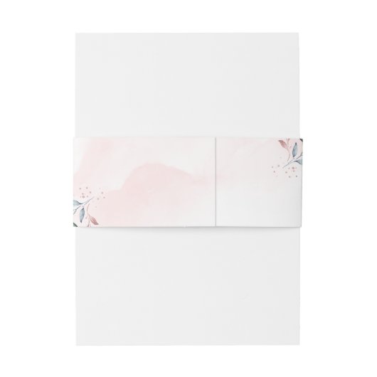 バラ金ゴールドほこりっぽい青い緑の幾何学模様結婚 招待状ベリーバンド (裏面例)