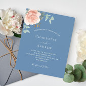 バラ金ゴールドほこりっぽい青緑結婚式招待状