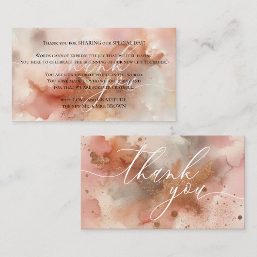 バラ金ゴールドほこり水の色ありがとう エンクロージャーカード (正面/裏面)