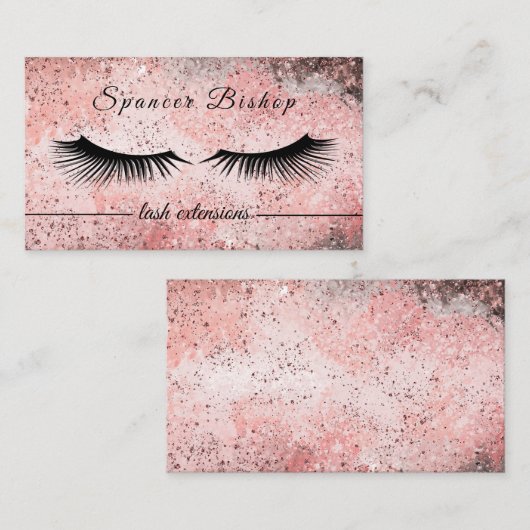 バラ金ゴールドまつげエクステンション 名刺 (正面/裏面)