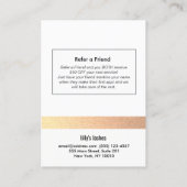 バラ金ゴールドまつ毛の拡張アフターケア紹介 紹介カード (裏面)