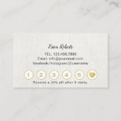 バラ金ゴールドまつ毛エクステンションまつ毛アーティストリネン 名刺 (裏面)