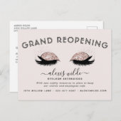 バラ金ゴールドまつ毛サロングランドリオープニングコビデ ポストカード (正面/裏面)