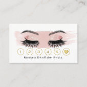 バラ金ゴールドまつ毛メイクアップアーティスト赤面ピンクロイヤリティ ロイヤリティカード (正面)