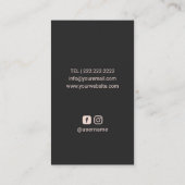 バラ金ゴールドまつ毛ロゴメイクアップアーティストエステティシャン 名刺 (裏面)