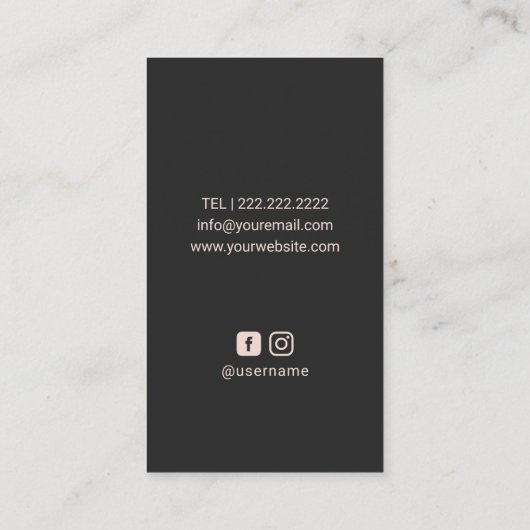 バラ金ゴールドまつ毛ロゴメイクアップアーティストエステティシャン 名刺 (裏面)