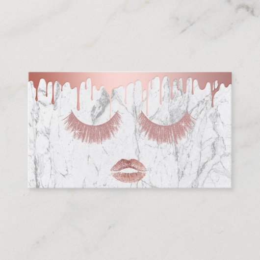 バラ金ゴールドまつ毛&リップマーブルメイクアップアーティスト 名刺 (正面)