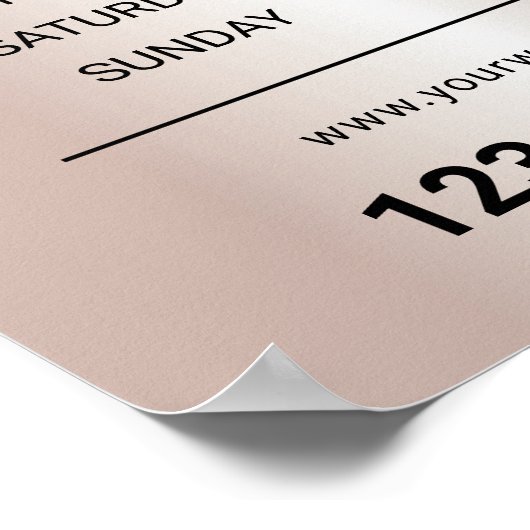 バラ金ゴールドまばたきメイクアップアーティストサロン開館時間 ポスター (角)