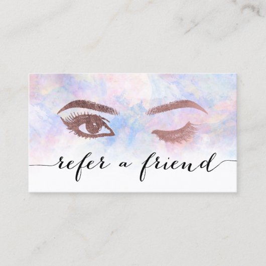 バラ金ゴールドまばたきメイクアップアーティスト水彩紹介 紹介カード (正面)