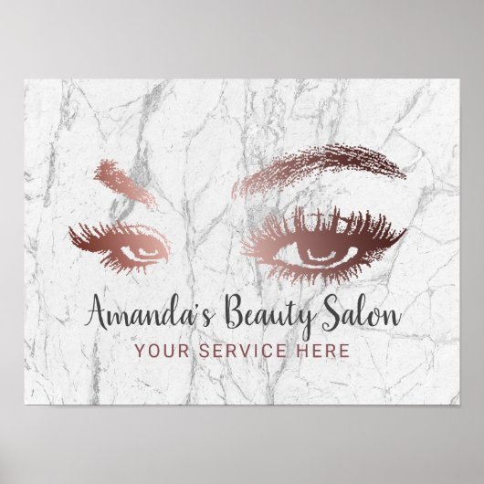 バラ金ゴールドまばたき&ブローズマーブルメイクアップアーティスト ポスター (正面)