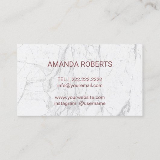 バラ金ゴールドまばたき&ブローズマーブルメイクアップアーティスト 名刺 (裏面)