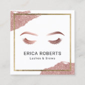 バラ金ゴールドまばゆみメイクアップアーティスト美しいサロン スクエア名刺 (正面)