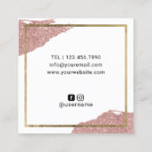 バラ金ゴールドまばゆみメイクアップアーティスト美しいサロン スクエア名刺 (裏面)